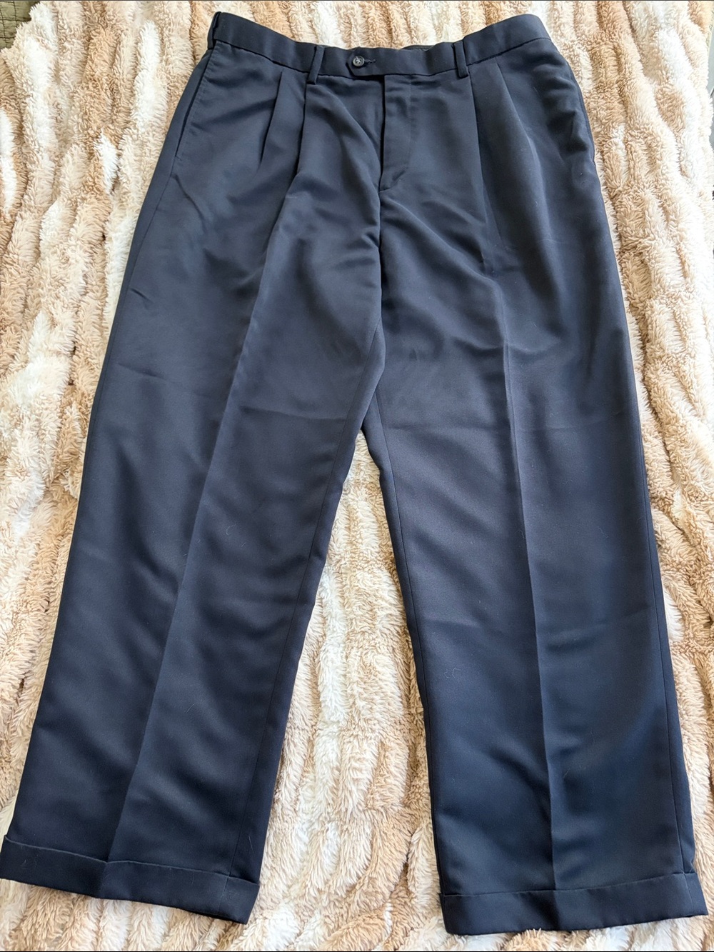 croft & barrow Men's Black Pleated Dress Pants